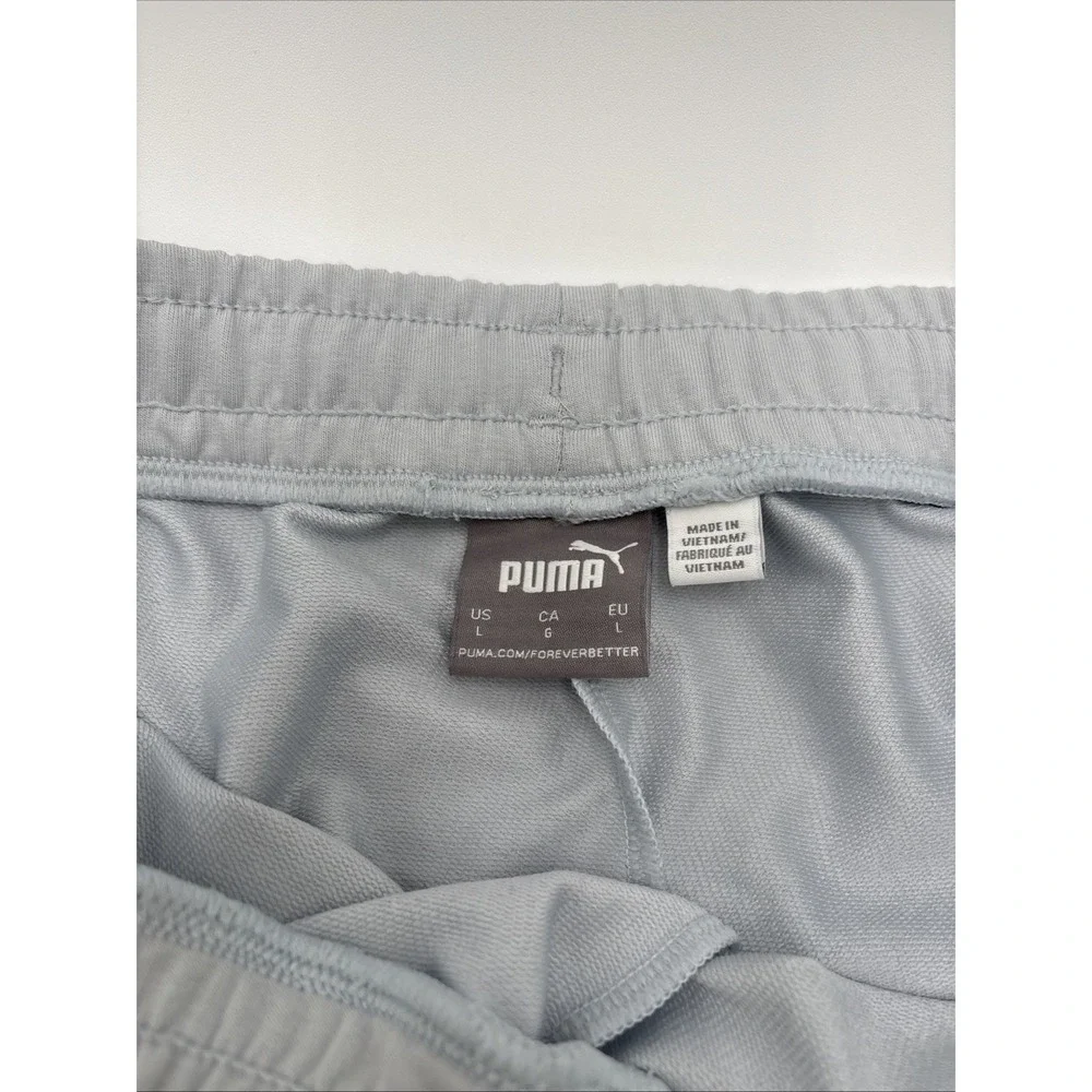 PUMA Stretchlite Size Large Platinum Gray with Black Side Logo Men's Sweat Pants